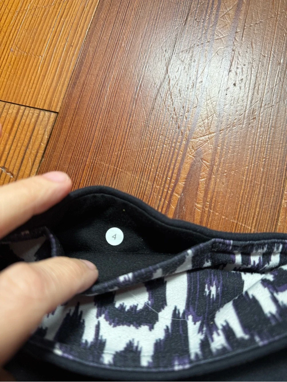 lululemon athletica Kids Black Capri Leggings with Purple Hem